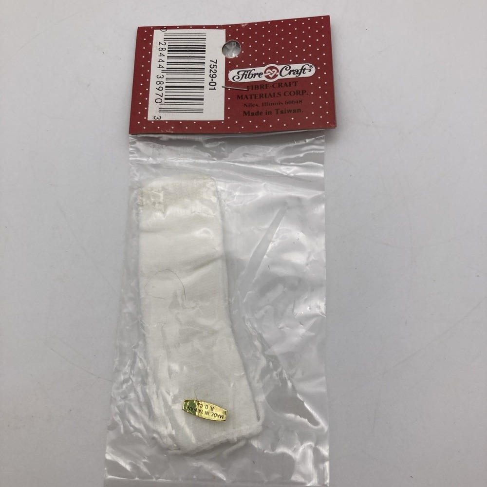 Vintage Fibre Craft White Doll Knee Socks New - Picture 3 of 3